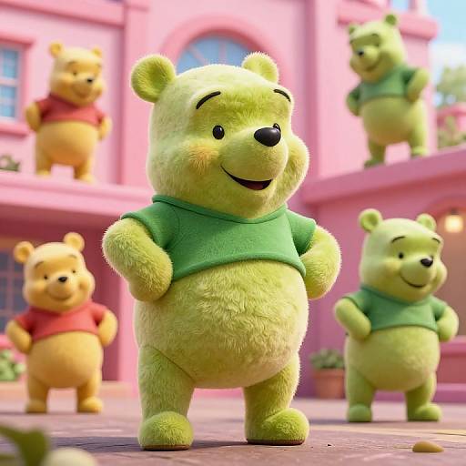 Hyper-Realistic Sci-Fi Pooh Figures