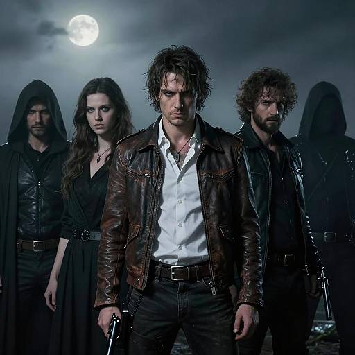 Mysterious Figures in a Foggy Night