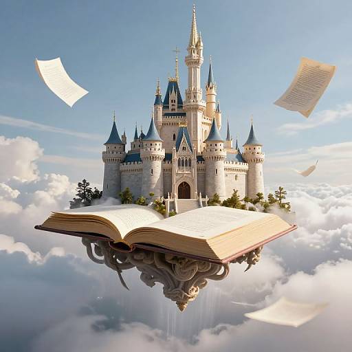 Floating Castle on Open Book