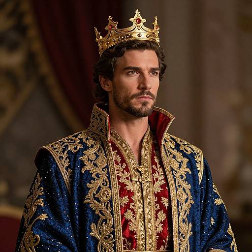 Regal Man with Golden Crown