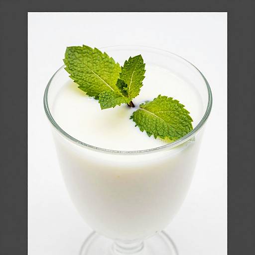 Creamy Drink with Fresh Mint Leaves
