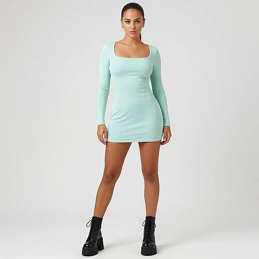 Contemporary Street Style in Mint Dress