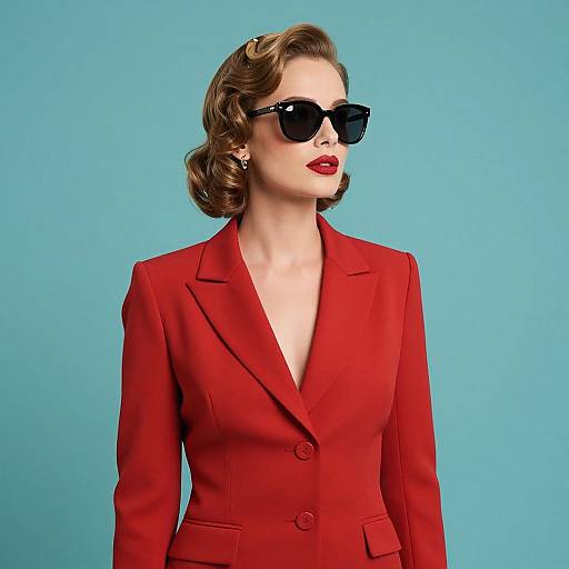 Retro Elegance with Surreal Vibrancy