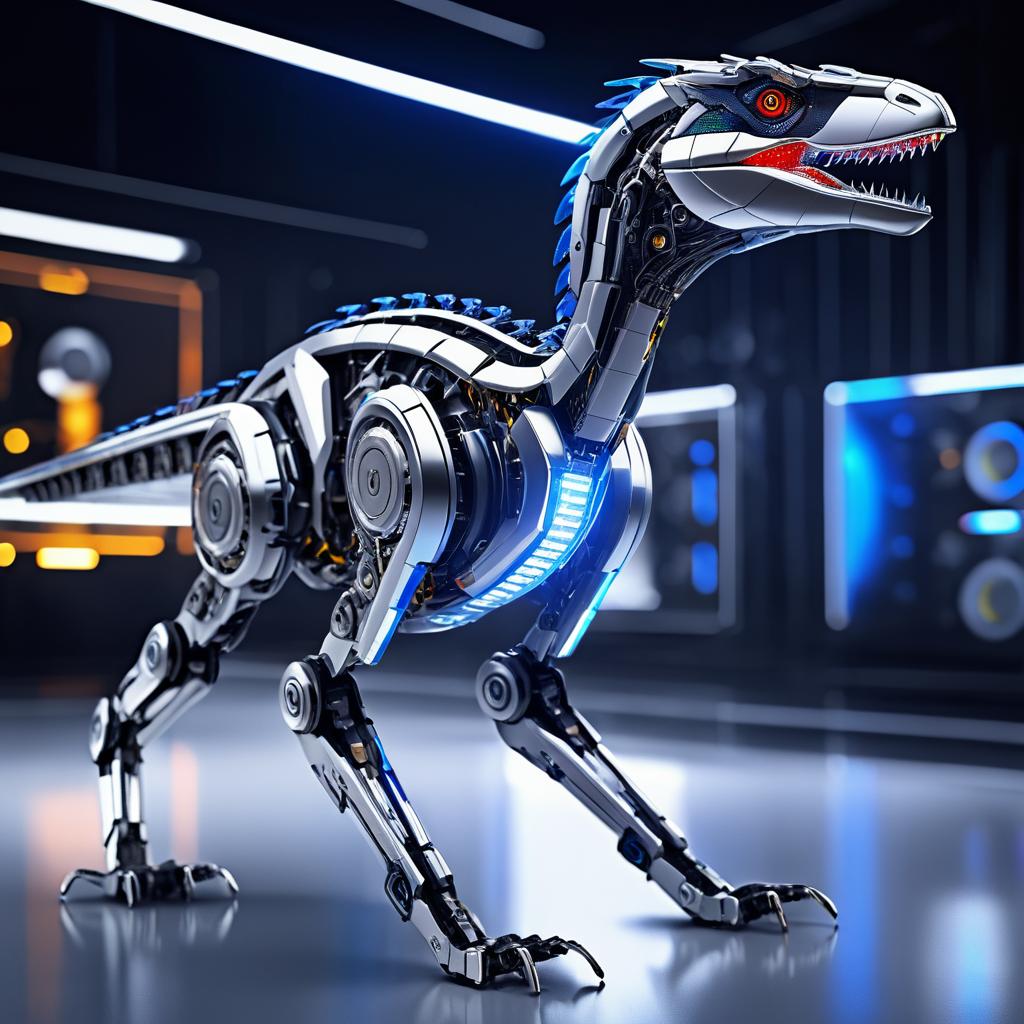 Futuristic Robotic Velociraptor Design