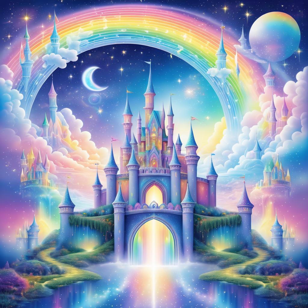 Surreal Castle in Dreamlike Clouds