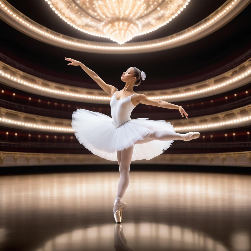 Hyperrealistic Ballerina in Grand Theater