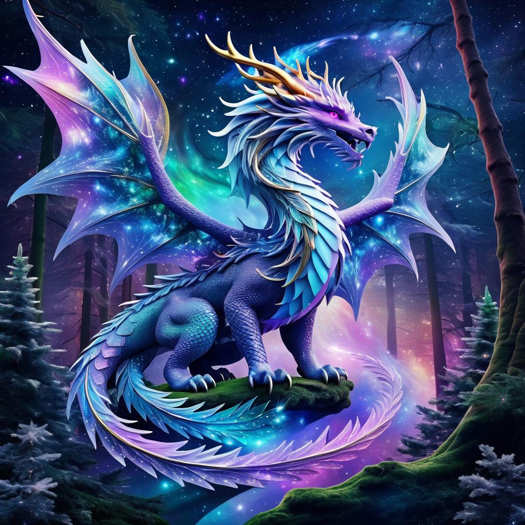 Majestic Dragon in Mystical Forest