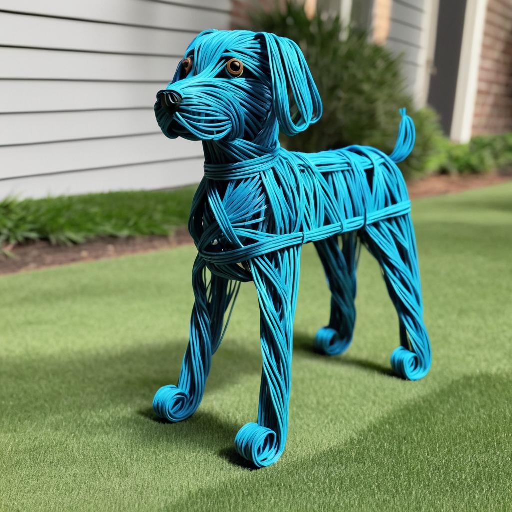 Creative Rubber Band Dog Sculpture Idea