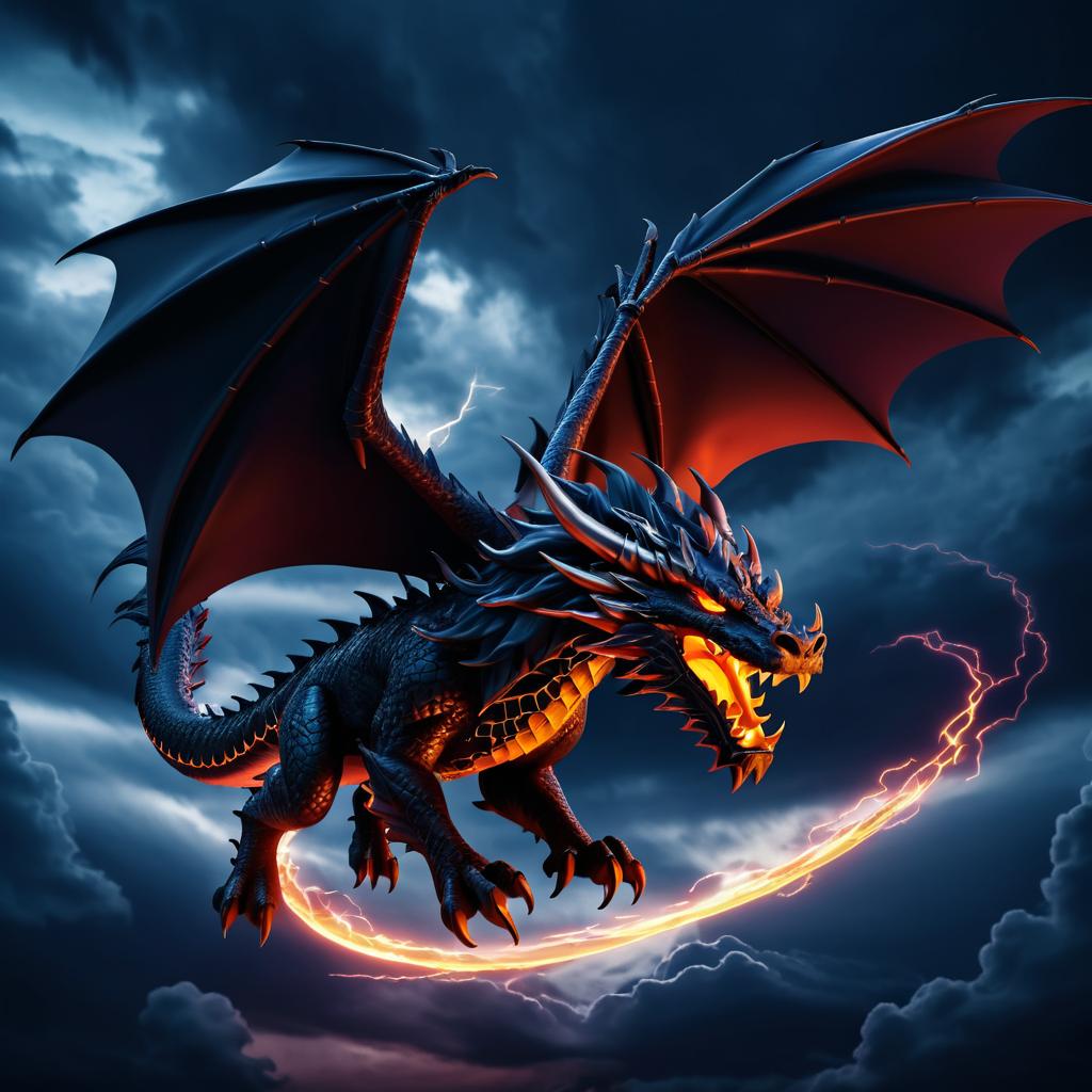 Fierce Dragon in Twilight Flight