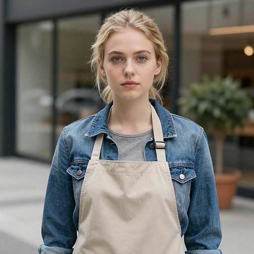 Young Blonde Urban Portrait in Denim