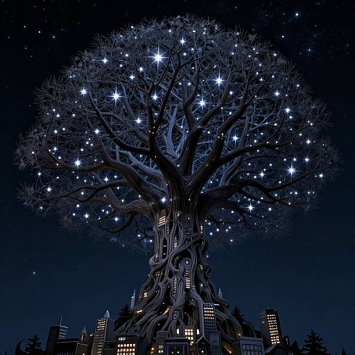 Celestial World Tree with City Base