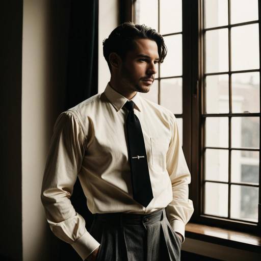 Stylish Man in Shirt and Tie by Window