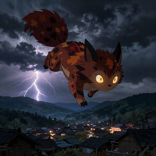 Stormy Flight of Autumn-Furred Kemono