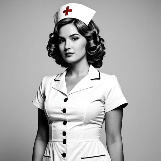 Vintage Nurse Cosplay in Confident Pose