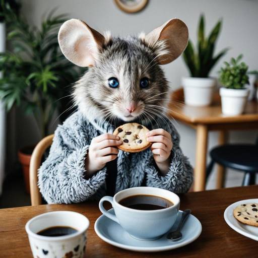 Furry Female with Mouse Ears Eating Cookie