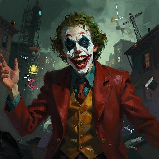 Surreal Psychotic Joker in Urban Nightscape