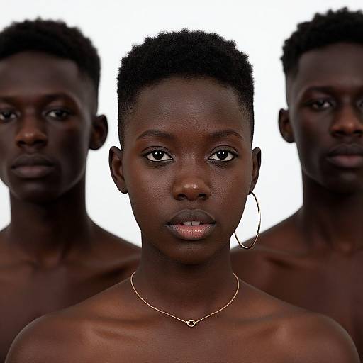 Realistic Portrait of Dark-Skinned Female