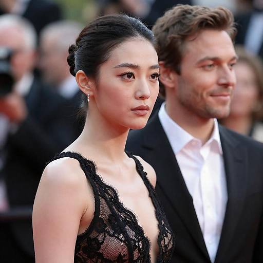 Elegant Couple in a Blurred Background