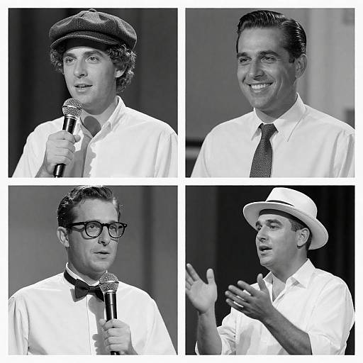 Vintage Quartet Black-and-White Portrait Collage