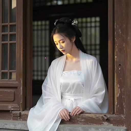 Elegant Hanfu Beauty in Ancient Architecture