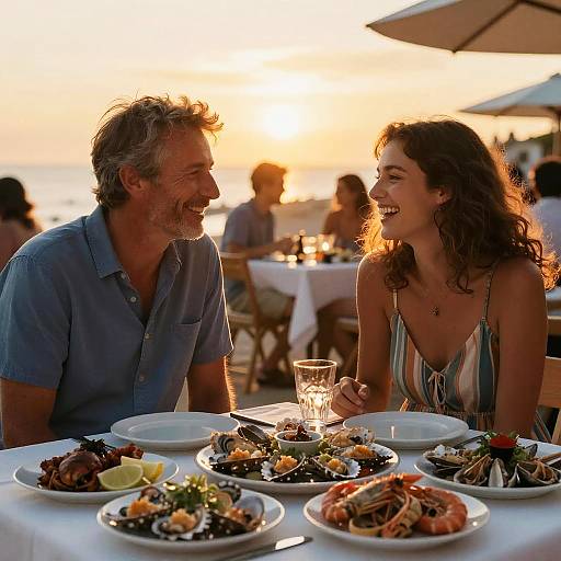 Sunset Seafood Feast with Laughter