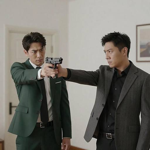 Intense Duel Between Two Men