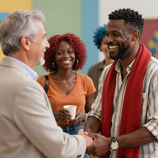 Vibrant Gathering of Friends in Color
