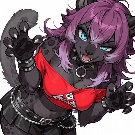 Smug Punk Girl with Panther Features