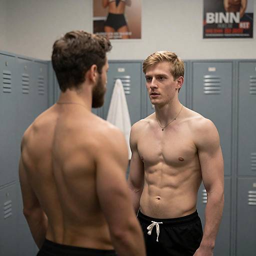 Locker Room Encounter of Two Men