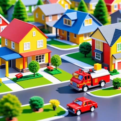 Miniature Tonka Fire Engine in Suburbia