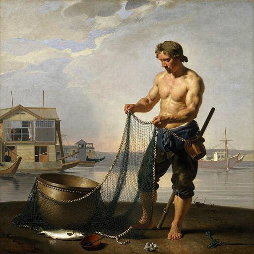 Dutch Golden Age Fisherman Painting