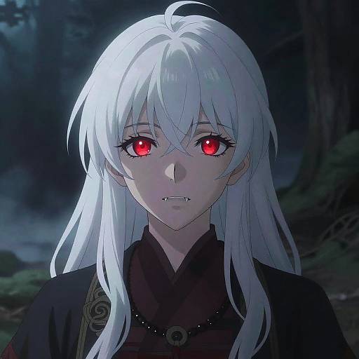 White Haired Vampire Anime Girl
