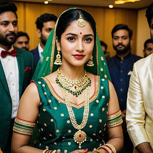 Elegant Green Lehengha Wedding Outfit