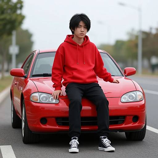 Realistic Red Car Costume Photo