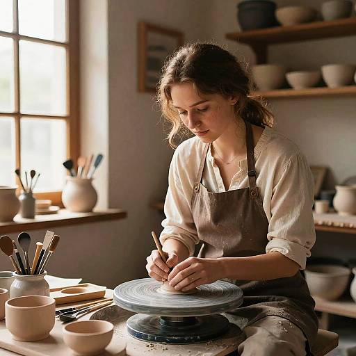 Brianna in Rustic Artisan Workshop