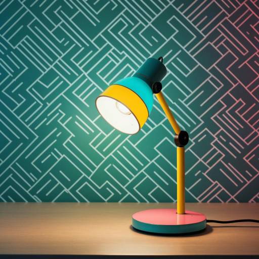 Colorful Desk Lamp with Geometric Background