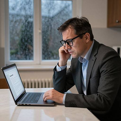 Stressed Businessman Reacts to News