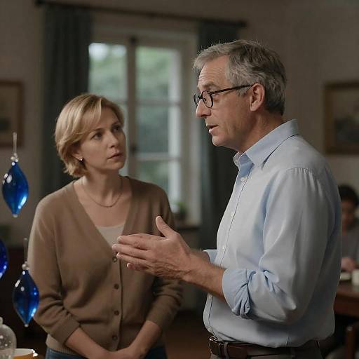 Intimate Indoor Conversation between Two People