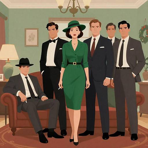 Elegant Movie Poster with Mysterious Characters