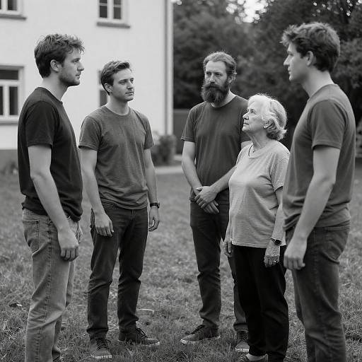 Engaging Outdoor Gatherings in Black and White