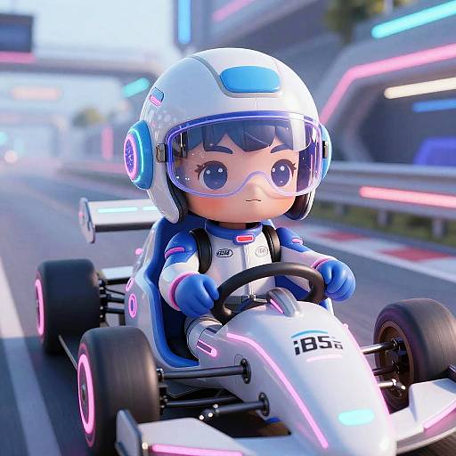 Futuristic Anime Racer Illustration
