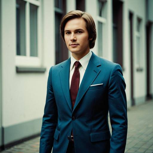 Young Man in Classic 1970s Polish Formal Suit