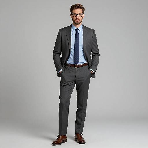 Business Casual Man in Gray Suit