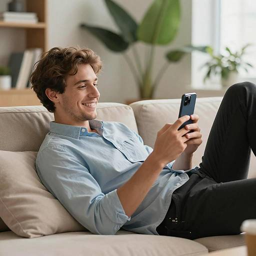 Relaxed Man in Modern Living Room