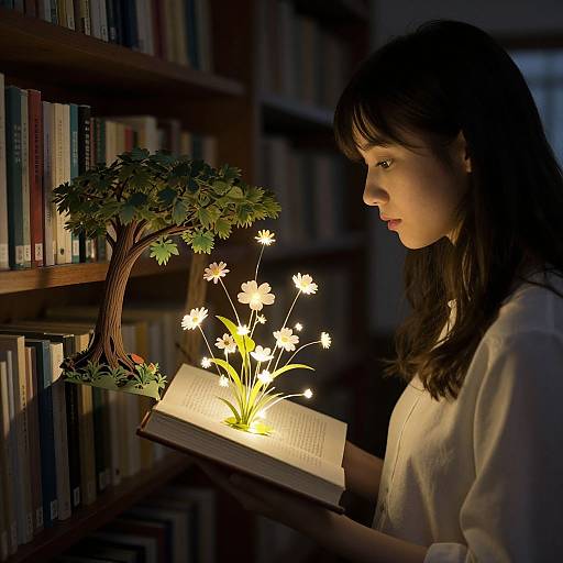 Ethereal Glow from Magical Library Book