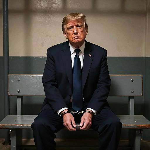 Trump in Jail Suit, Somber and Reflective