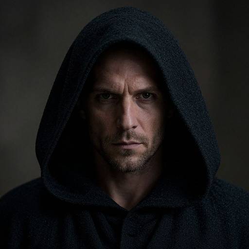 Mysterious Hooded Man Portrait