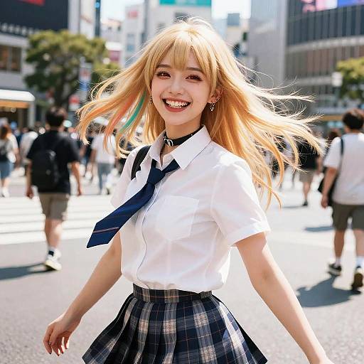 Vibrant Teenage Fashion Model Outdoors