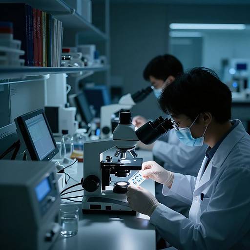 Dimly Lit Medical Research Lab