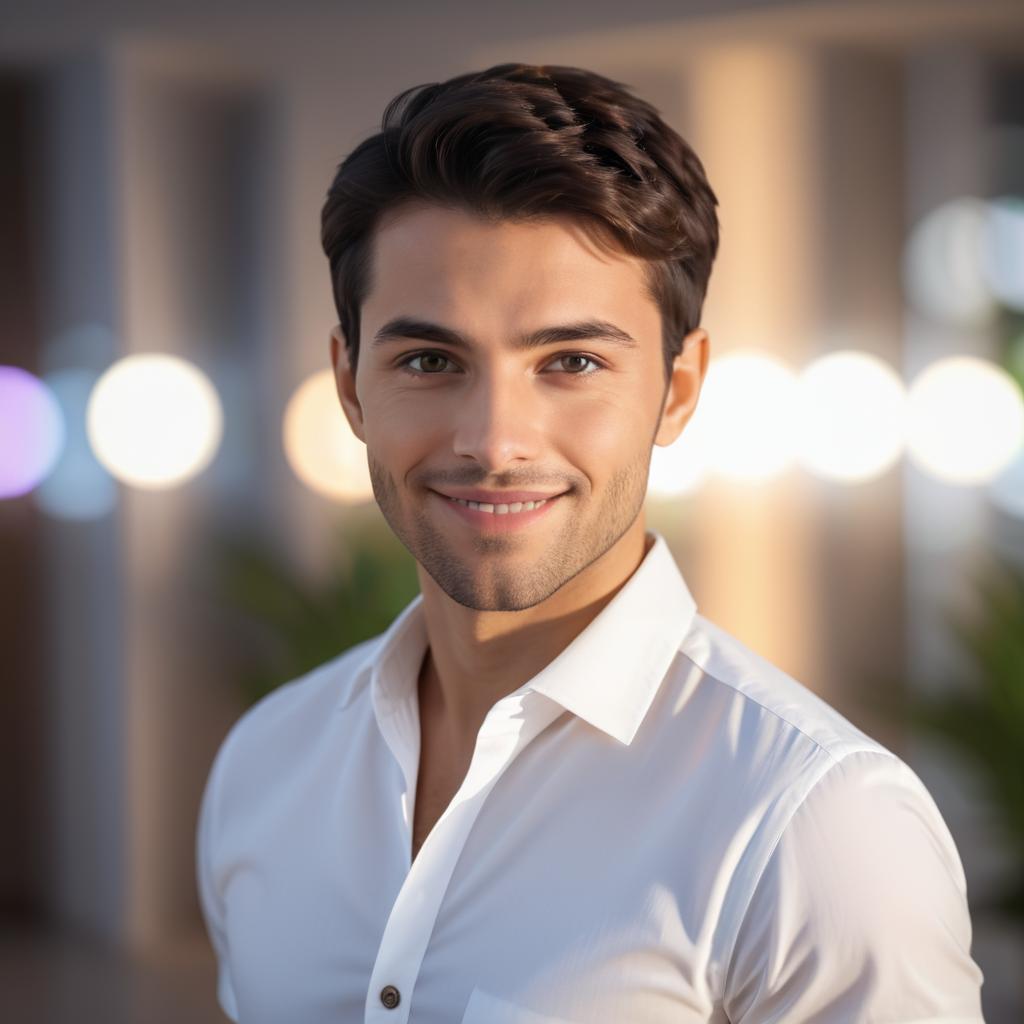 Charismatic Young Man in Cinematic Lighting